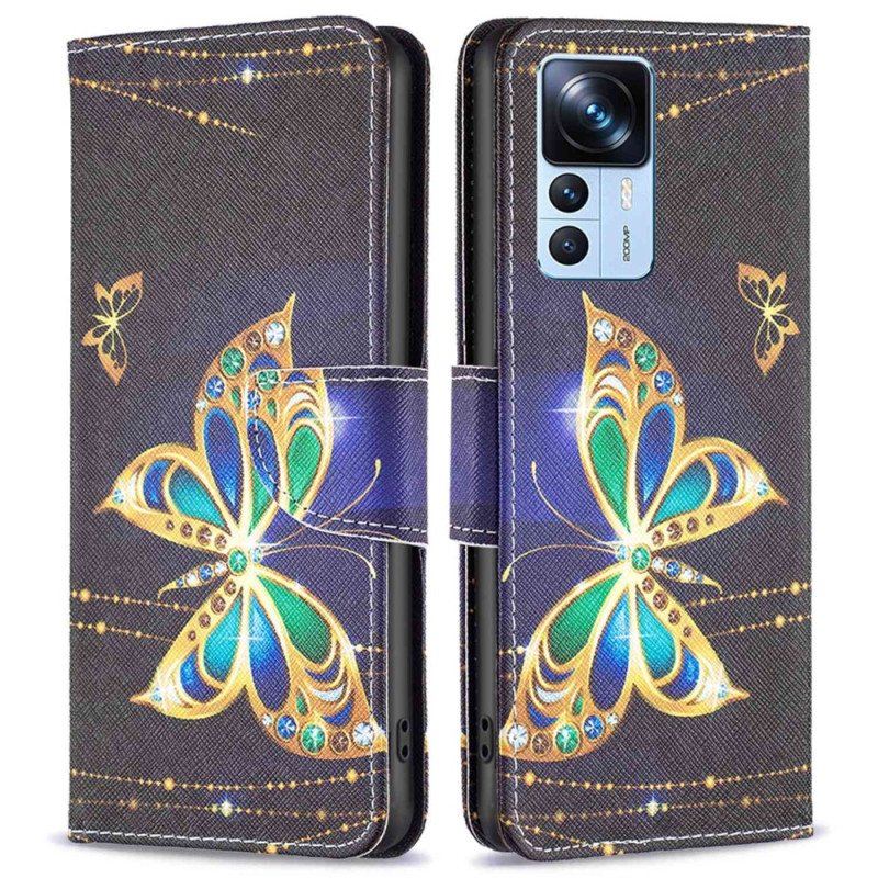 Skórzany Futerał do Xiaomi 12T / 12T Pro Cenne Motyle
