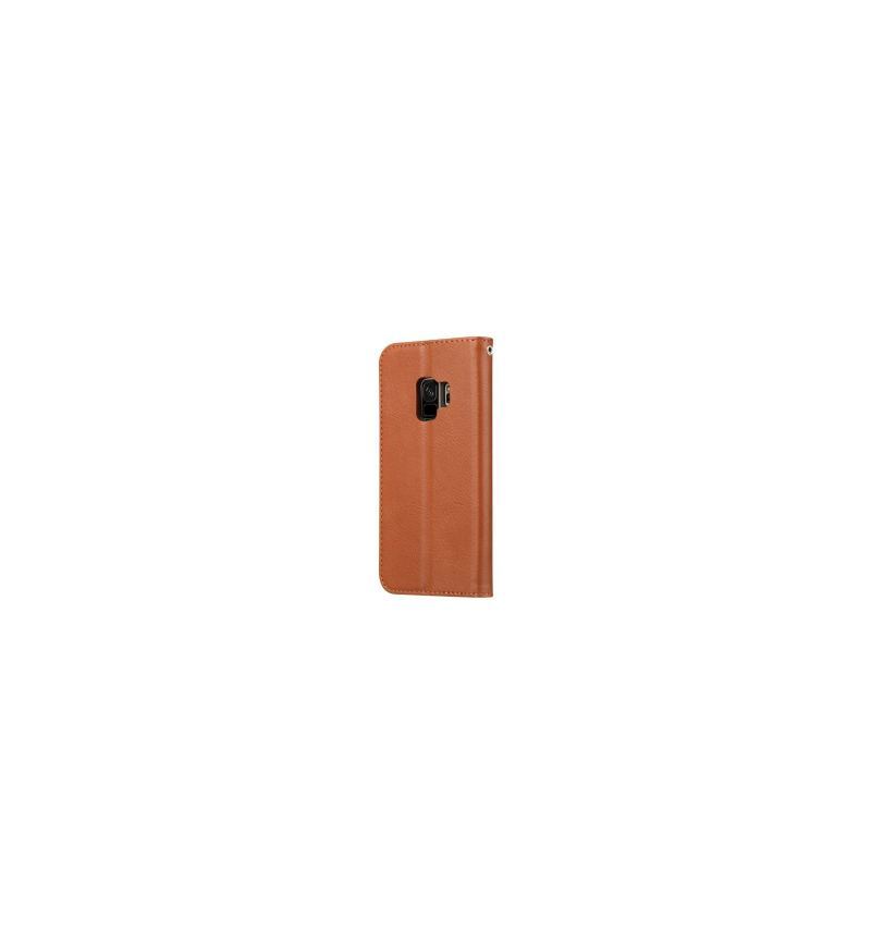 Etui Folio do Samsung Galaxy S9 Obrzeża Skórzany Portfel - Brązowy