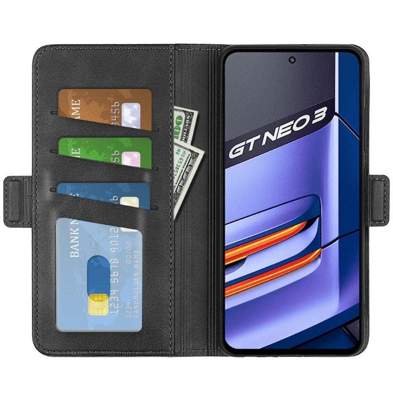 Case do Realme GT Neo 3 Biznes Portfel Matowy Pokrowiec Ze Sztucznej Skóry