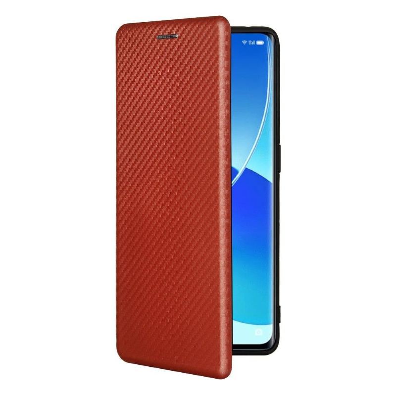 Skórzany Futerał do Oppo Reno 6 5G Skóra Ekologiczna Z Włókna Węglowego