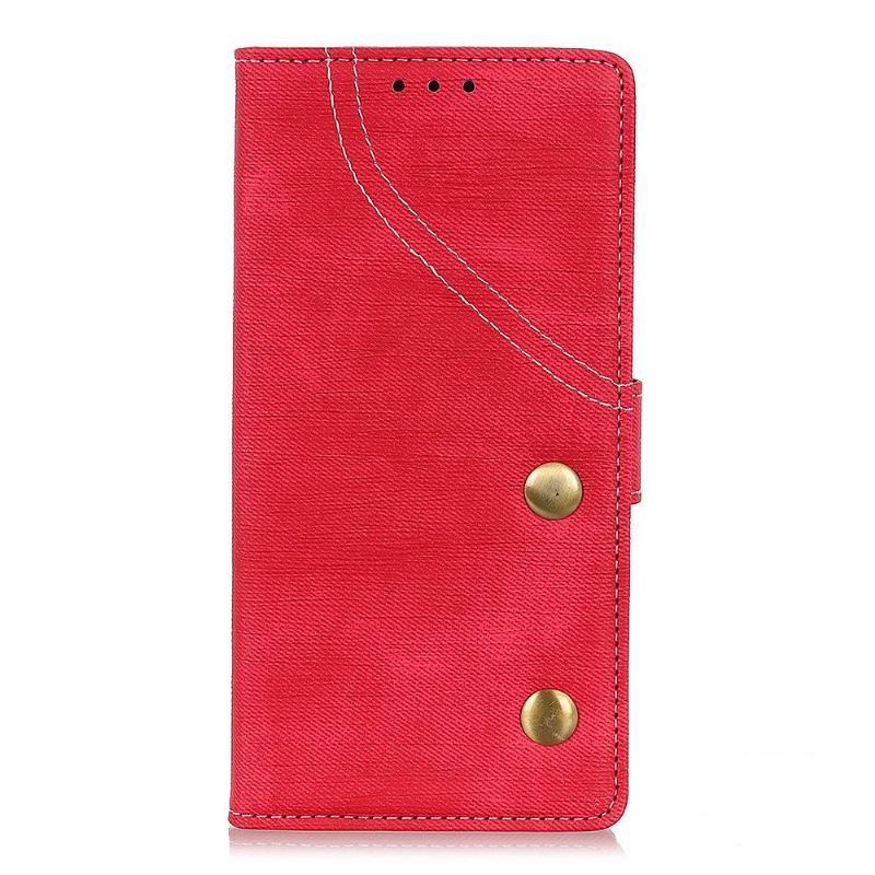 Etui Folio do Xiaomi Redmi Note 8T Tapicerka Z Tkaniny Ze Szwami