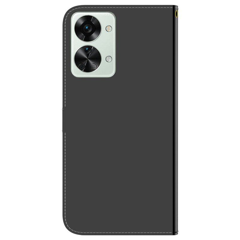 Etui Folio do OnePlus Nord 2T 5G Efekt Lustra Ze Sztucznej Skóry