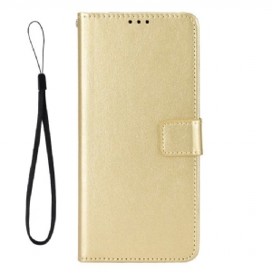 Etui Folio do OnePlus Nord 2T 5G z Łańcuch Błyskotliwa Sztuczna Skóra Z Paskiem