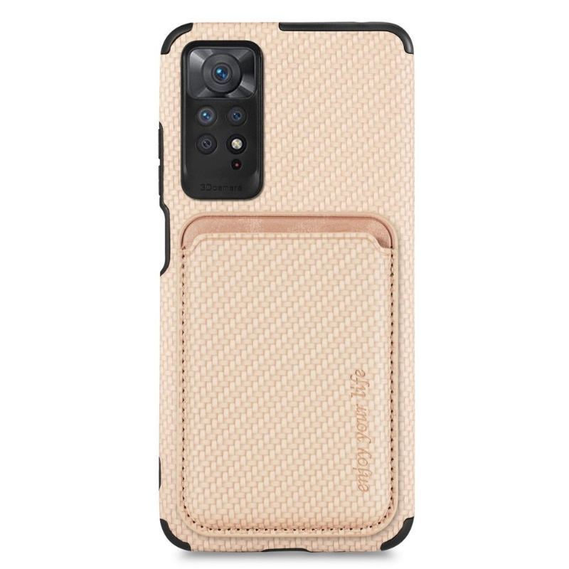 Etui do Xiaomi Redmi Note 11 / Note 11S Odpinany Uchwyt Na Karty Z Włókna Węglowego