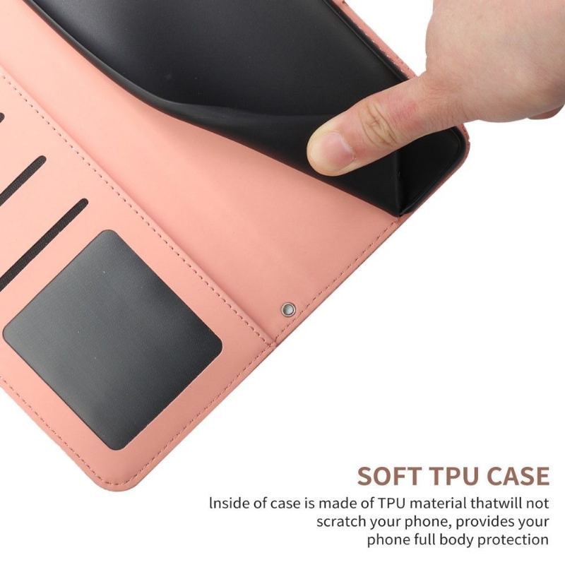 Etui Folio do Xiaomi Redmi Note 11 / Note 11S Ilustracja Motyl I Kwiaty Pasek
