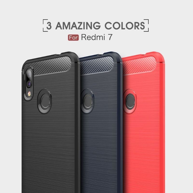Futerały do Xiaomi Redmi 7 Carbon Brushed Gel