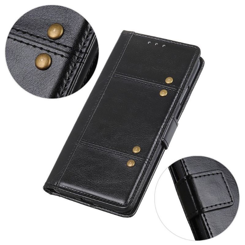 Etui Folio do Samsung Galaxy S21 Ultra 5G Classic Efekt Skóry Z Nitami