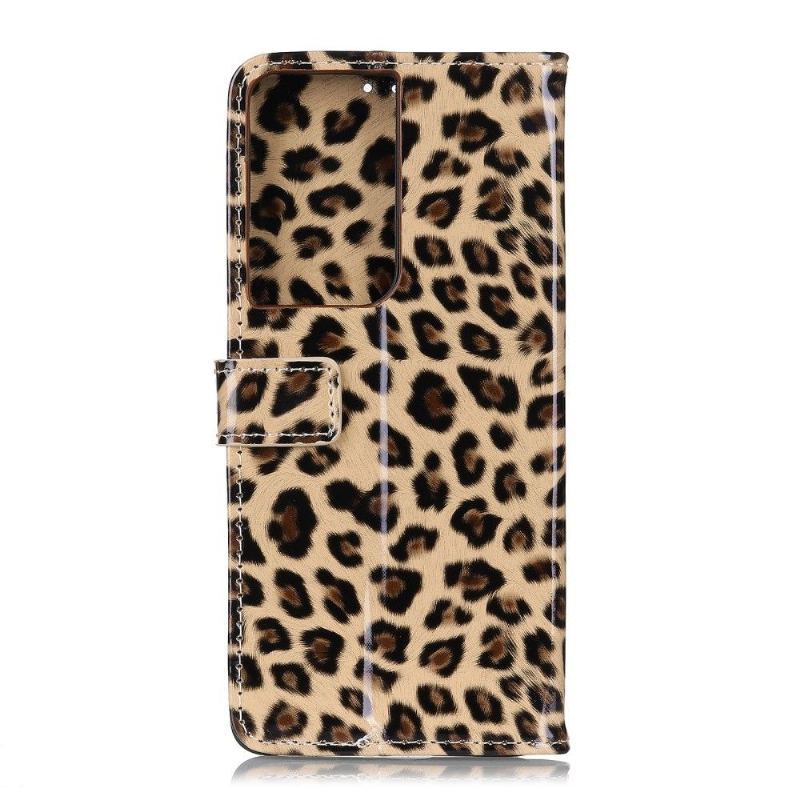 Etui Folio do Samsung Galaxy S21 Ultra 5G Faux Leather Leopard Style