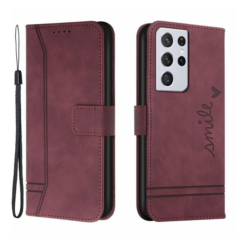 Etui Folio do Samsung Galaxy S21 Ultra 5G Uśmiech Linii