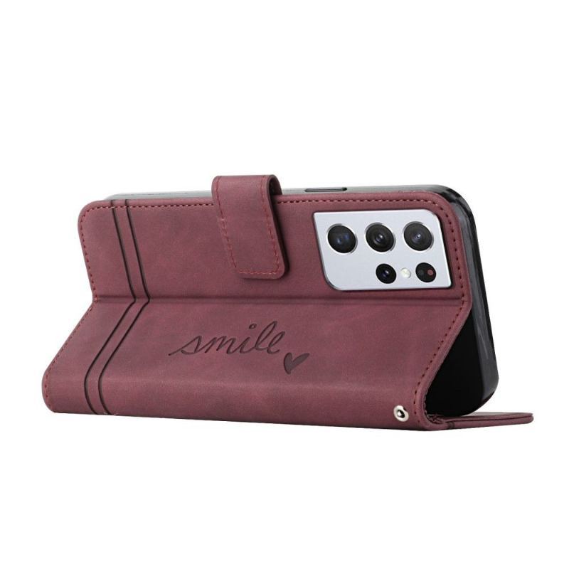Etui Folio do Samsung Galaxy S21 Ultra 5G Uśmiech Linii