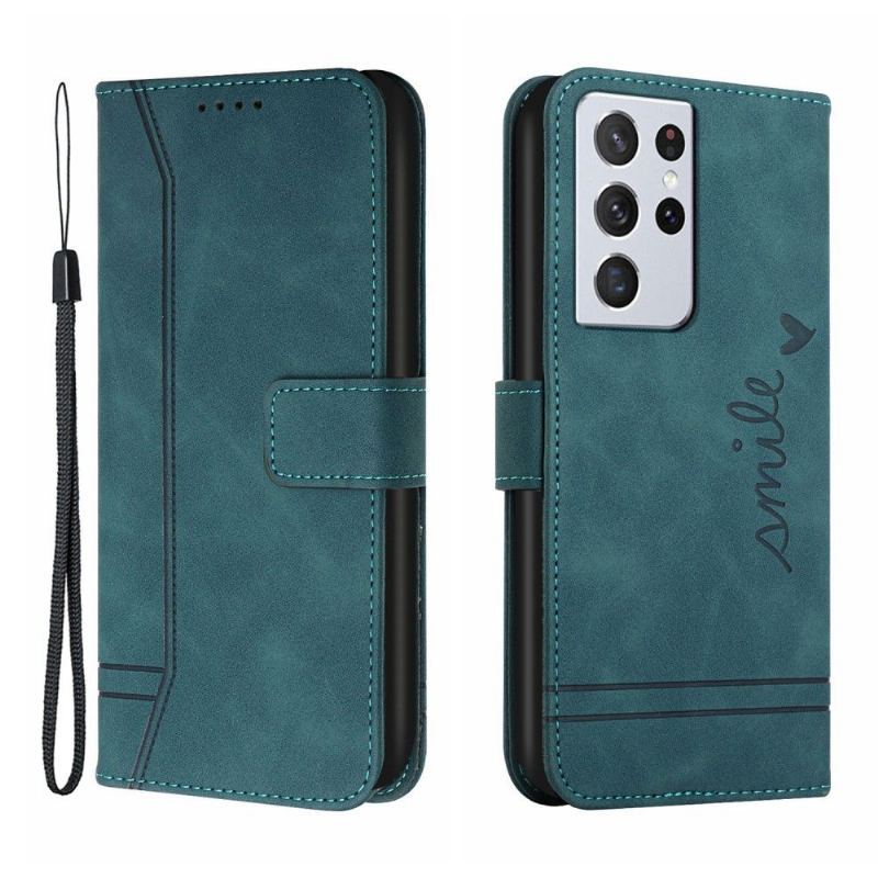 Etui Folio do Samsung Galaxy S21 Ultra 5G Uśmiech Linii