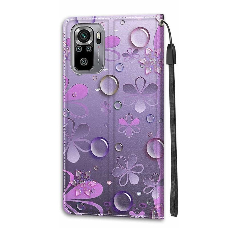 Obudowa Etui Na Telefon do Xiaomi Redmi Note 10 4G / Note 10S Fioletowe Kwiaty Ilustracja