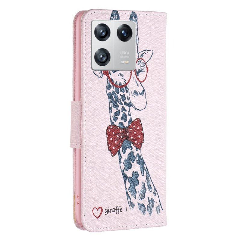 Etui Folio do Xiaomi 13 Mądra Żyrafa