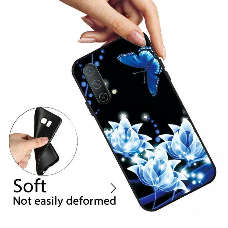 Etui do OnePlus Nord CE 5G Motyle I Niebieskie Kwiaty