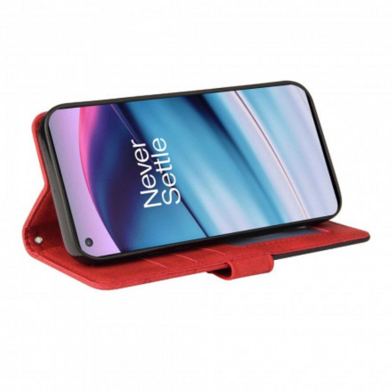 Etui Folio do OnePlus Nord CE 5G Dwukolorowa Sygnowana Sztuczna Skóra