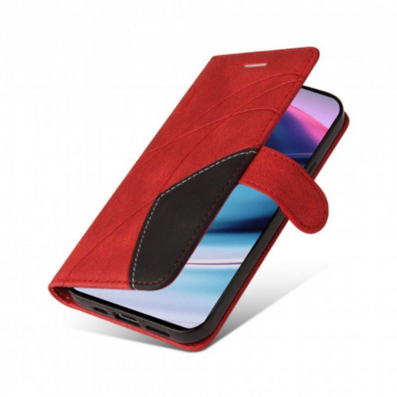 Etui Folio do OnePlus Nord CE 5G Dwukolorowa Sygnowana Sztuczna Skóra