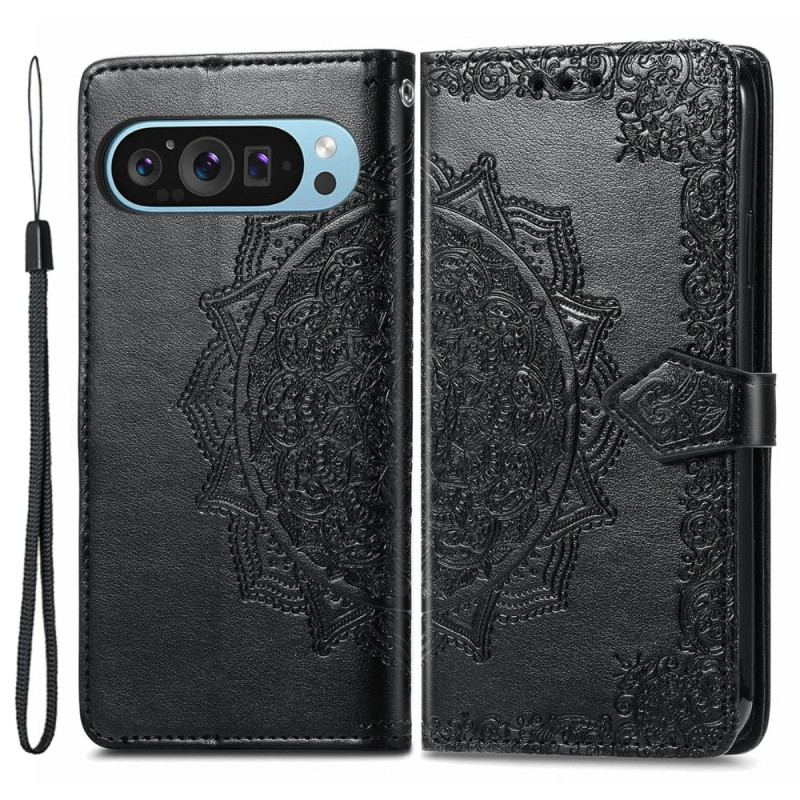 Etui Folio Do Google Pixel 9 Pro Xl Barokowa Mandala Z Paskiem