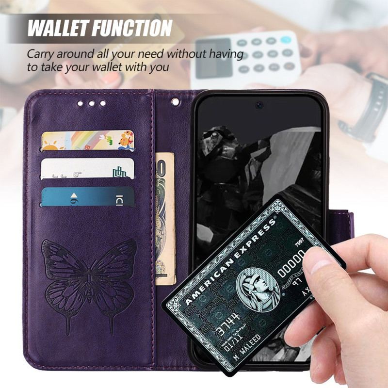 Etui Folio Do Google Pixel 9 Pro Xl Smycz Z Grafiką Motyla