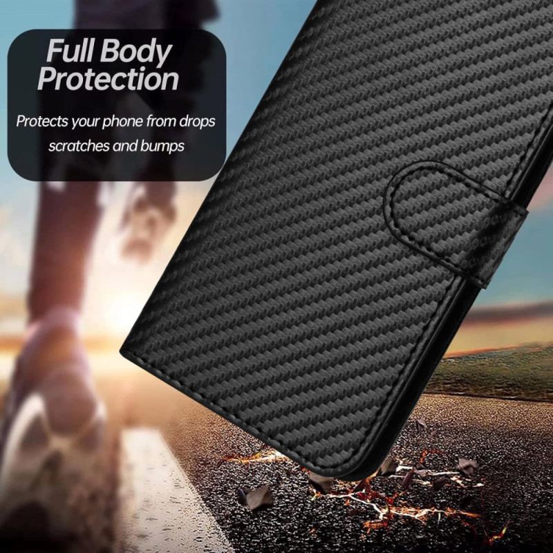 Etui Folio Do Google Pixel 9 Pro Xl Tekstura Włókna Węglowego