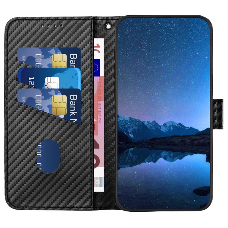 Etui Folio Do Google Pixel 9 Pro Xl Tekstura Włókna Węglowego