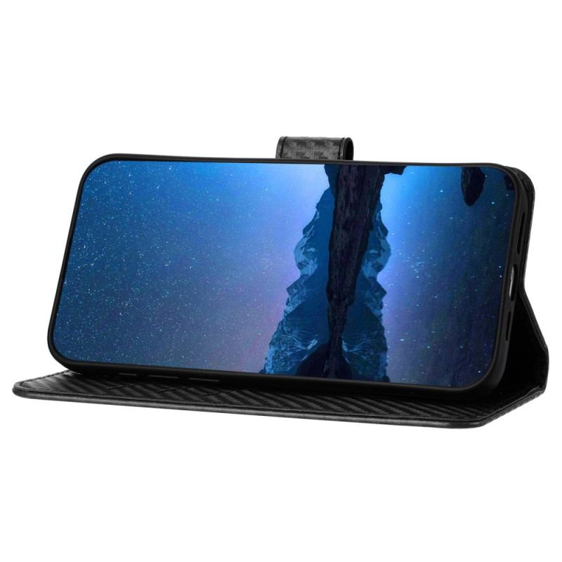Etui Folio Do Google Pixel 9 Pro Xl Tekstura Włókna Węglowego