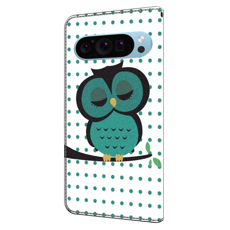 Etui Folio Google Pixel 9 Pro Xl Śpiąca Sowa Etui Ochronne