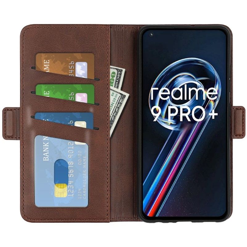 Etui do Realme 9 Pro Plus Portfel Matowy Pokrowiec Ze Sztucznej Skóry