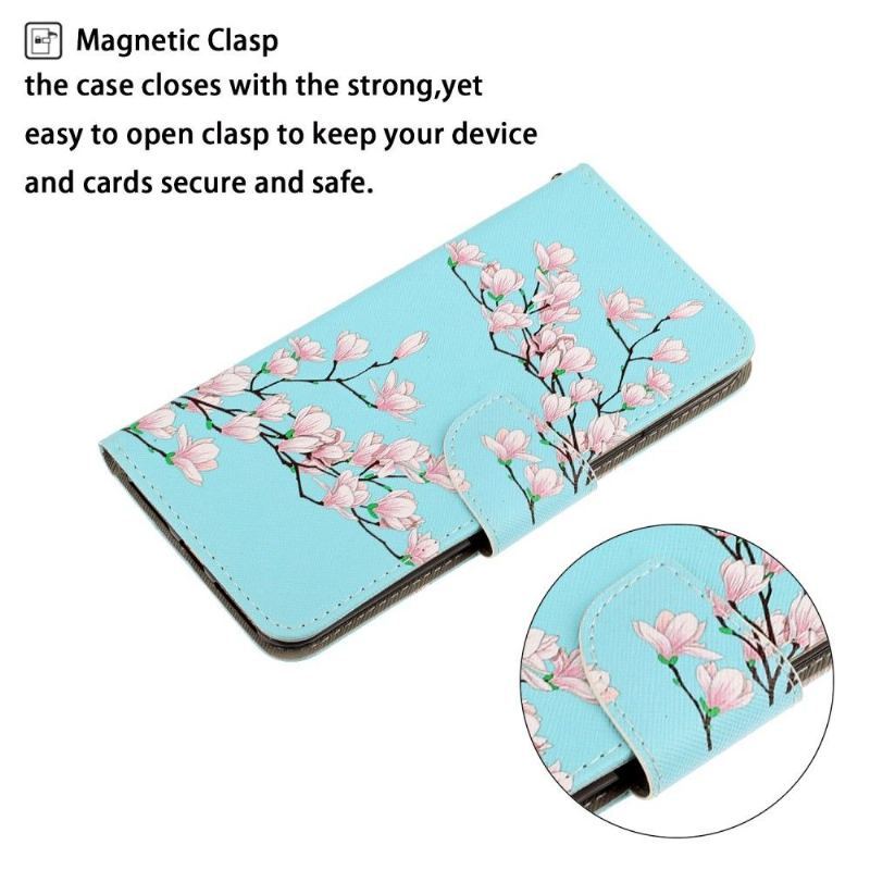 Etui Folio do iPhone SE 2022 Classic Kwitnące Gałęzie