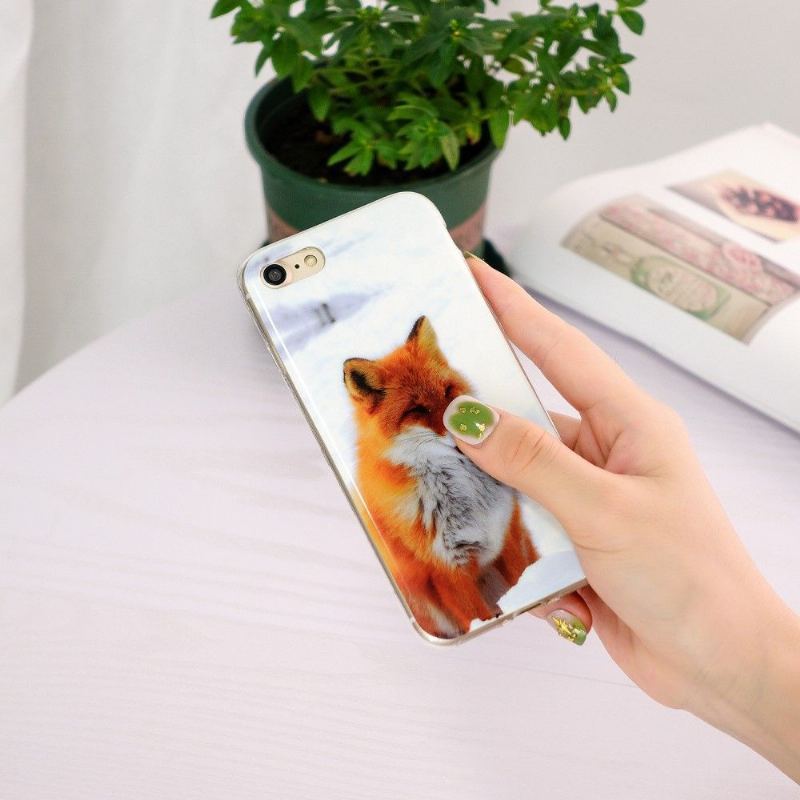 Futerały do iPhone SE 2022 Fluorescencyjny Lis Czerwony