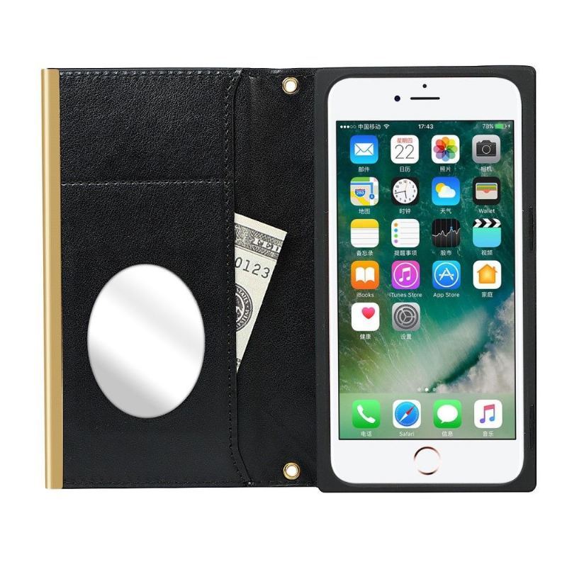 Skórzany Futerał do iPhone SE 2022 Anti-fall Glam Pikowana