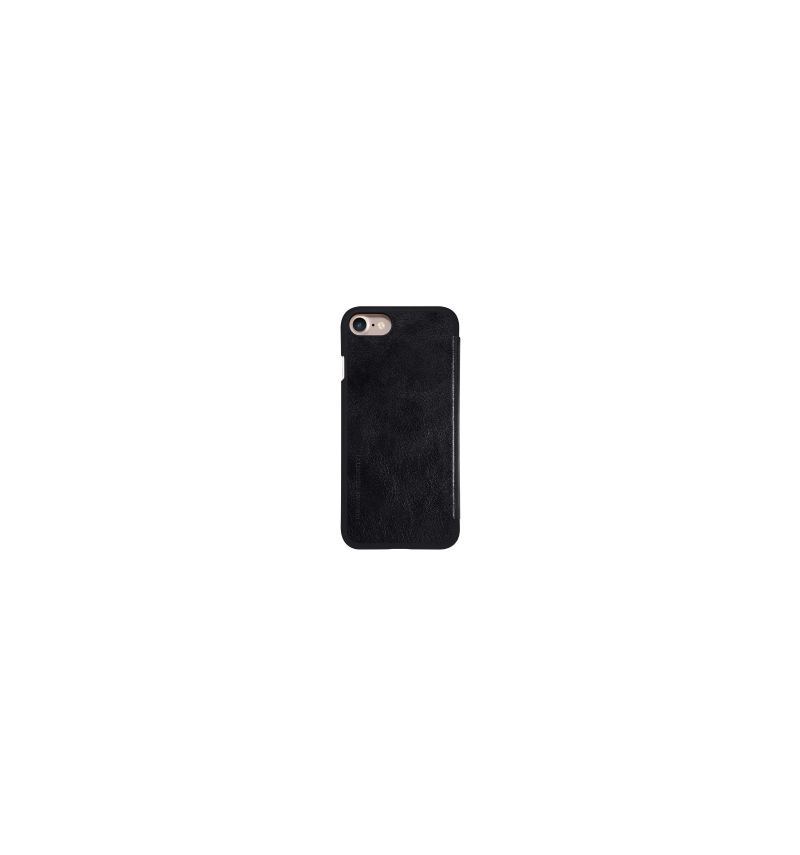 Skórzany Futerał do iPhone SE 2022 Anti-fall Seria Qin Nillkin Faux Leather - Czarny