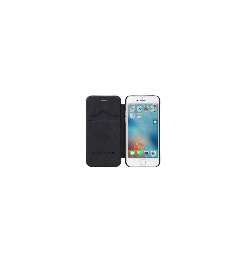 Skórzany Futerał do iPhone SE 2022 Anti-fall Seria Qin Nillkin Faux Leather - Czarny