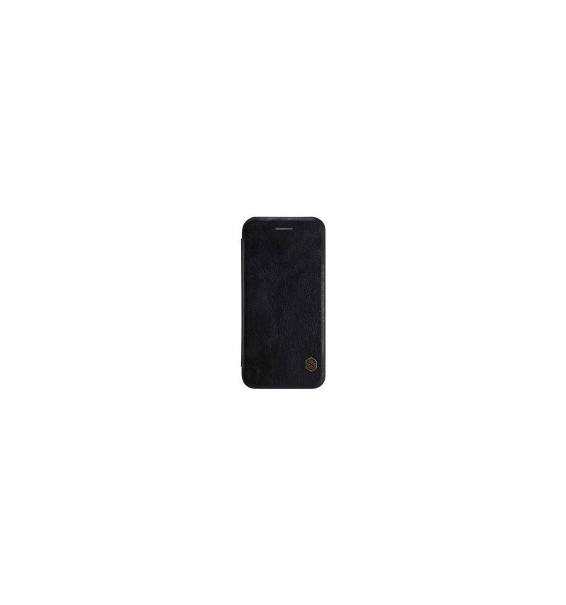 Skórzany Futerał do iPhone SE 2022 Anti-fall Seria Qin Nillkin Faux Leather - Czarny