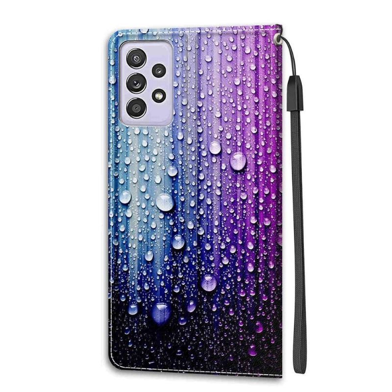Etui Folio do Samsung Galaxy A72 4G / A72 5G Krople Wody