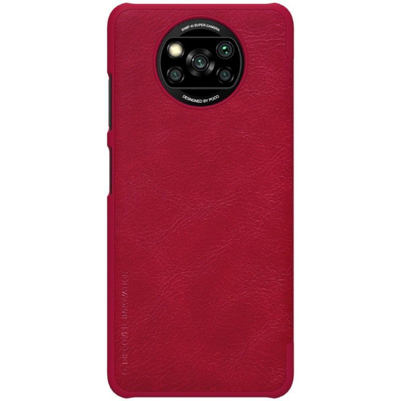 Skórzany Futerał do Poco X3 / X3 Pro / X3 NFC Anti-fall Seria Qin Efekt Skóry