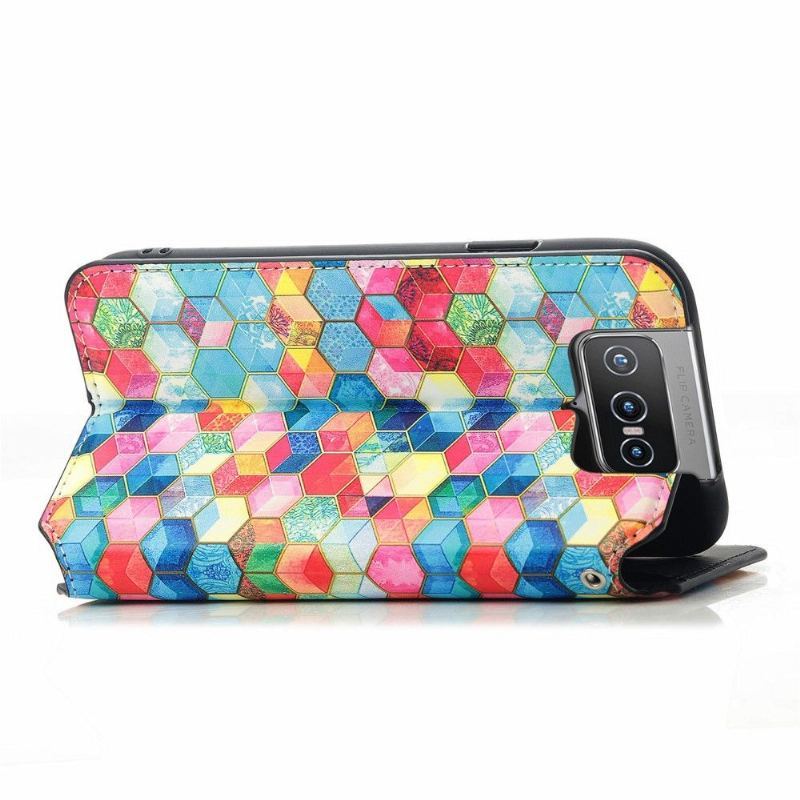 Etui Folio do Asus Zenfone 8 Flip Skórzany Futerał Cube 3d