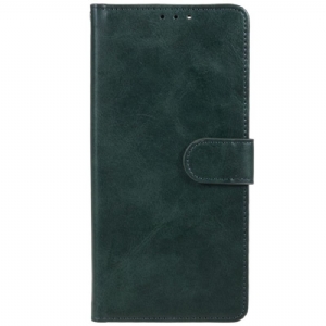 Etui Folio Poco C65 Gładka Skóra Z Paskiem