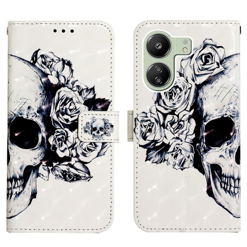 Etui Folio Poco C65 Kwitnąca CZaszka
