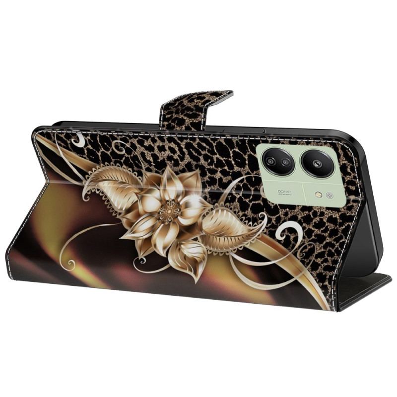 Etui Folio Poco C65 Metaliczny Kwiat Etui Ochronne