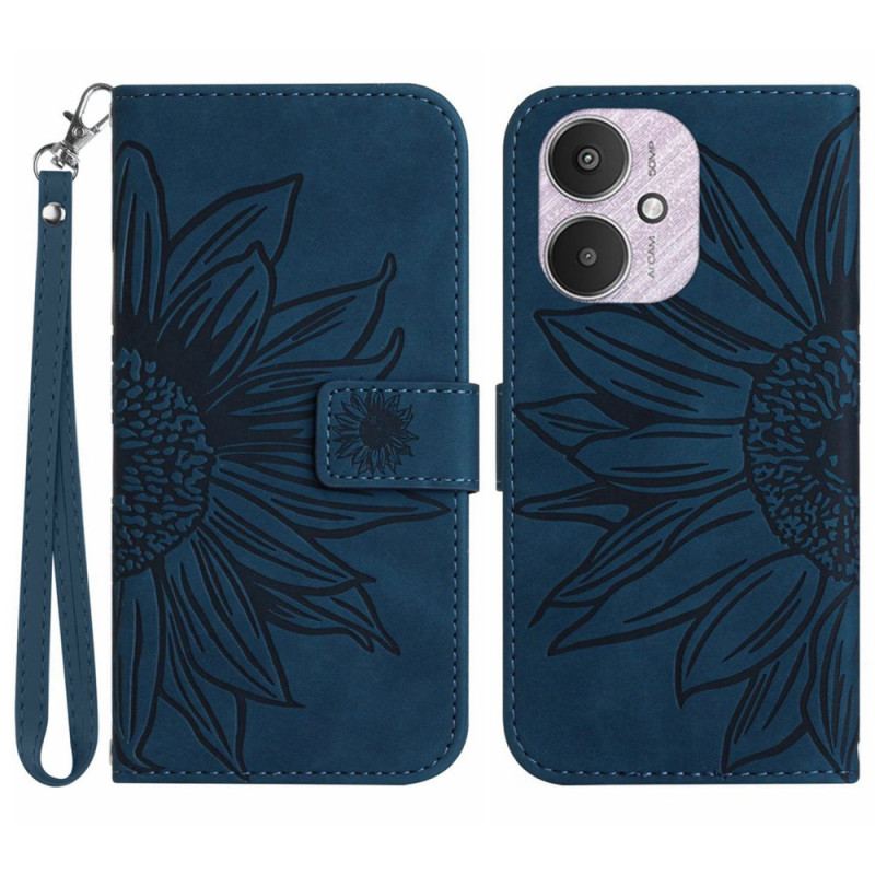 Etui Folio Poco C65 Słonecznik Z Paskiem Etui Ochronne