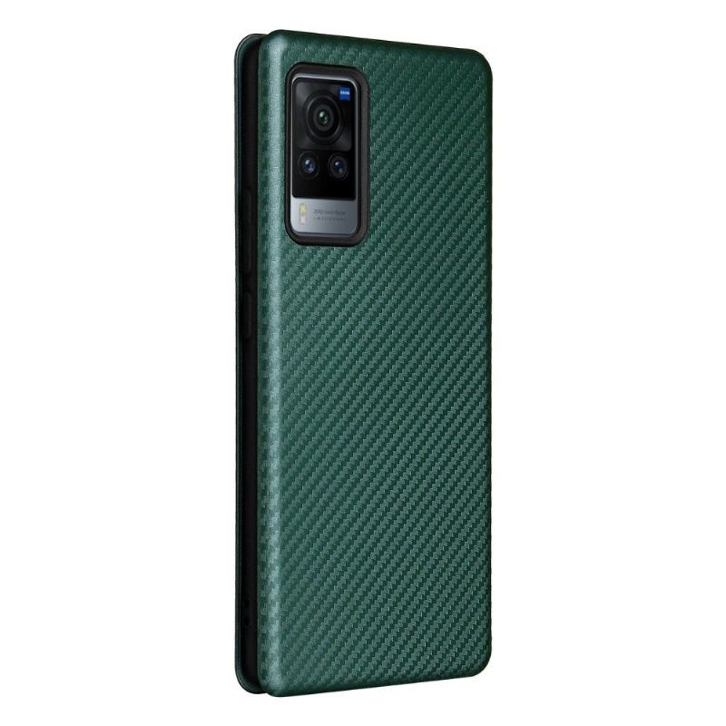 Etui Na Telefon Pokrowce do Vivo X60 Pro Biznes Skóra Ekologiczna Z Włókna Węglowego