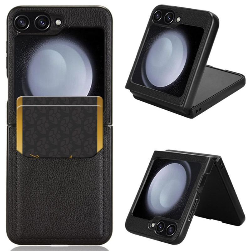 Etui Do Samsung Galaxy Z Flip 6 Etui Na Karty Tekstury Litchi