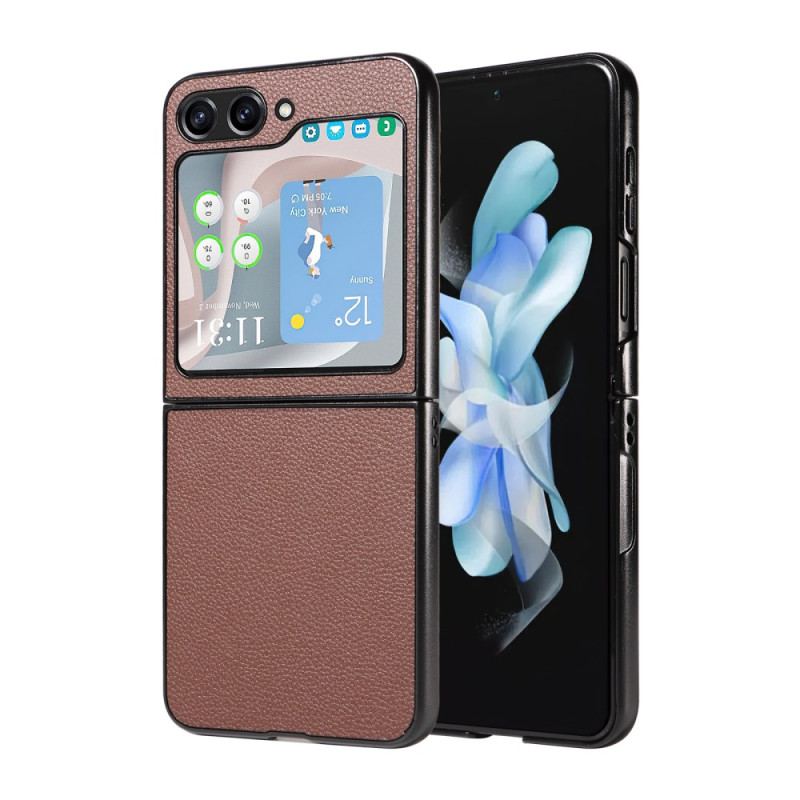 Etui Samsung Galaxy Z Flip 6 Dyskretny Styl Skórzany Etui Ochronne