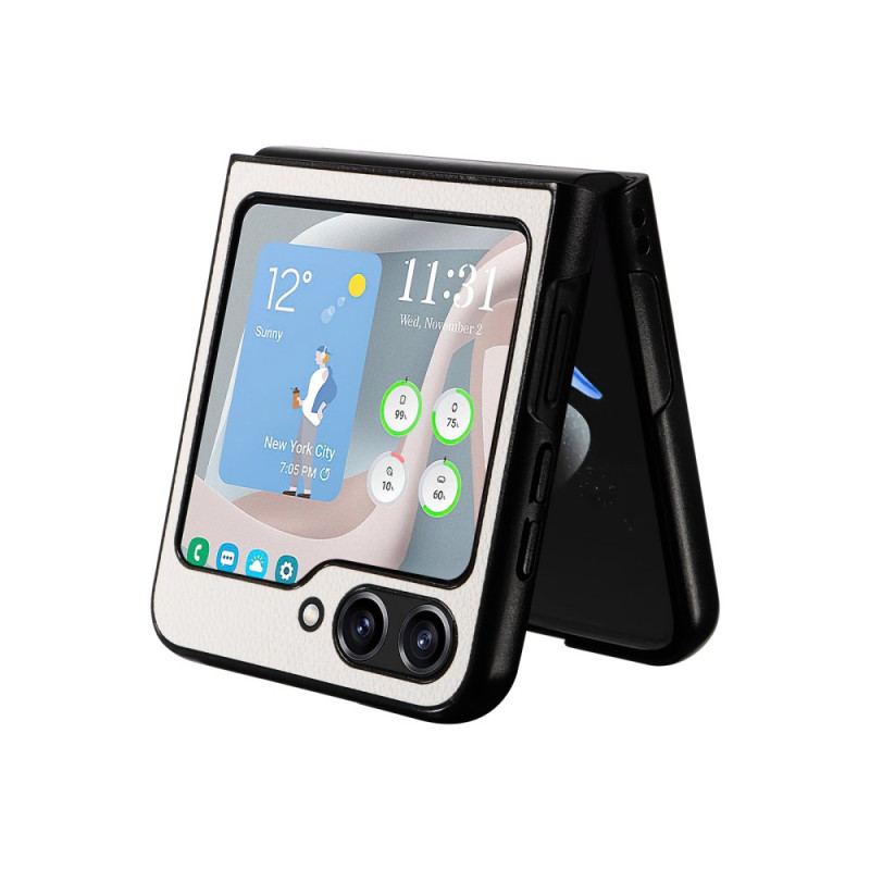 Etui Samsung Galaxy Z Flip 6 Dyskretny Styl Skórzany Etui Ochronne
