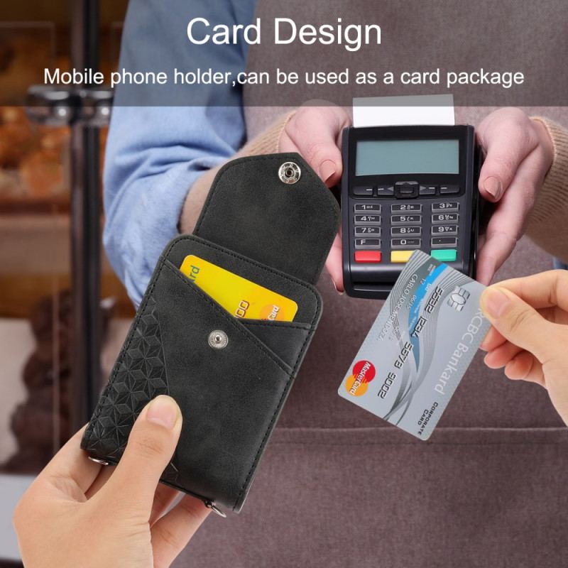 Etui Samsung Galaxy Z Flip 6 Fryz Z Imitacji Skóry Z Paskiem Na Ramię Etui Ochronne