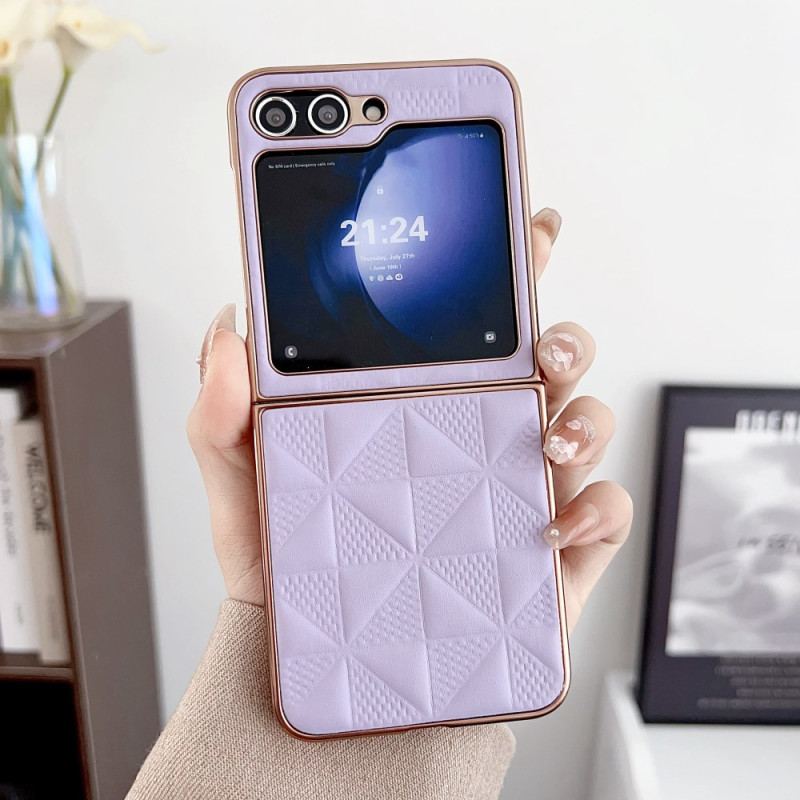 Etui Samsung Galaxy Z Flip 6 Pikowane Krawędzie Z Efektem Metalu