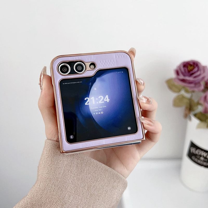 Etui Samsung Galaxy Z Flip 6 Pikowane Krawędzie Z Efektem Metalu