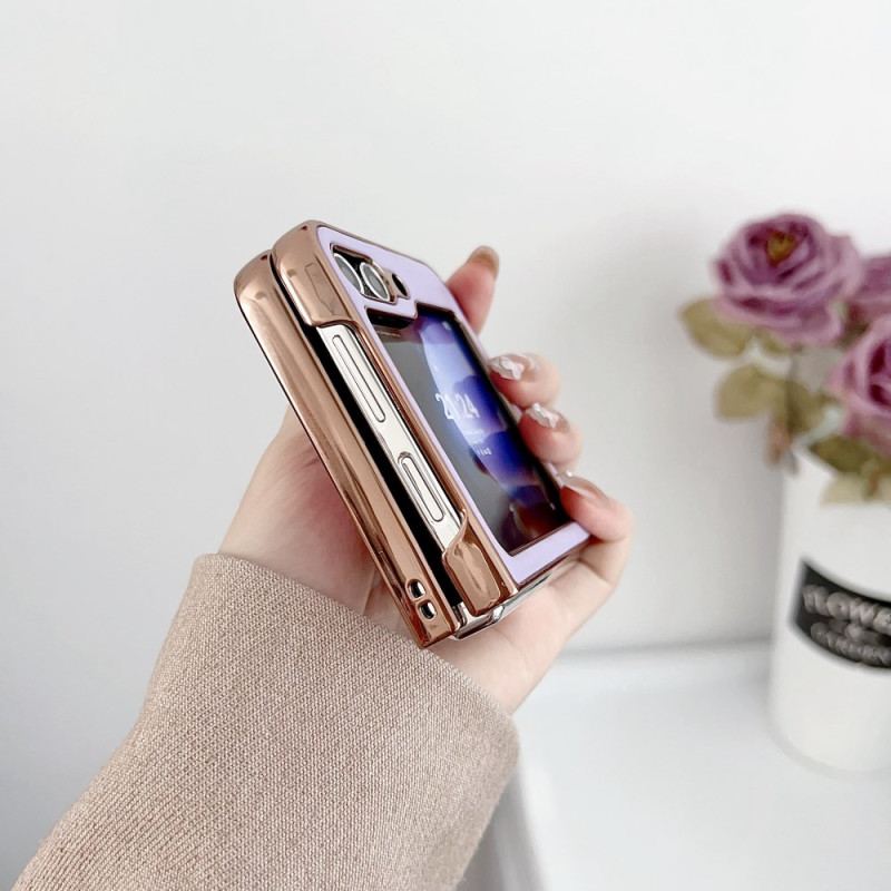 Etui Samsung Galaxy Z Flip 6 Pikowane Krawędzie Z Efektem Metalu