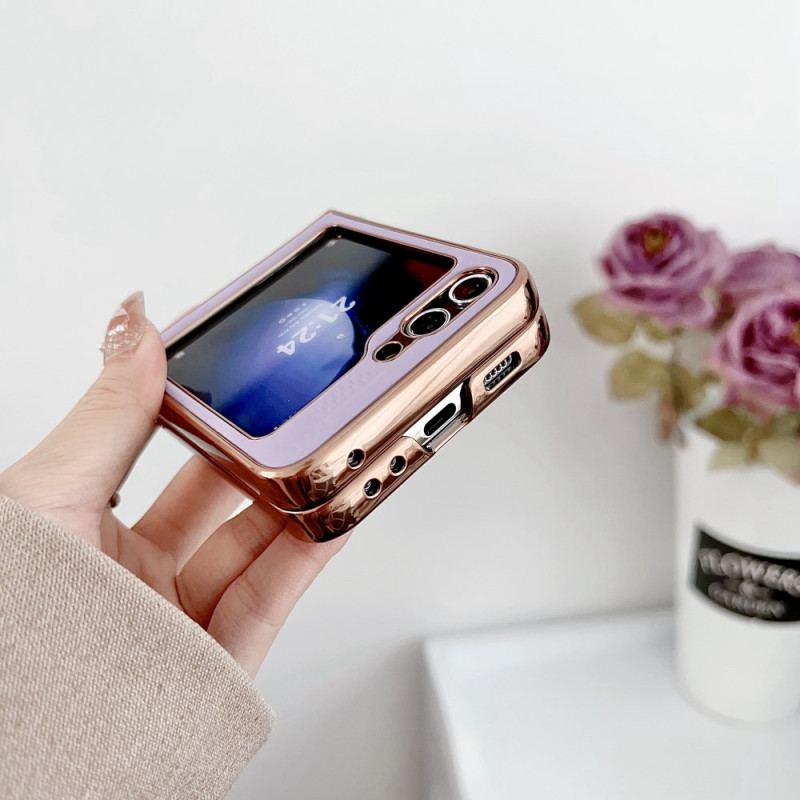 Etui Samsung Galaxy Z Flip 6 Pikowane Krawędzie Z Efektem Metalu