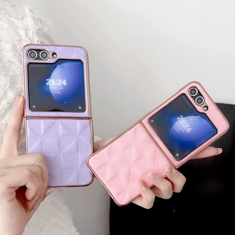 Etui Samsung Galaxy Z Flip 6 Pikowane Krawędzie Z Efektem Metalu
